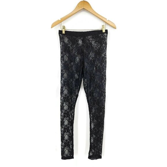 NWOT Costume Dept Lace Footless Tights Womens Medium Black - Picture 1 of 5